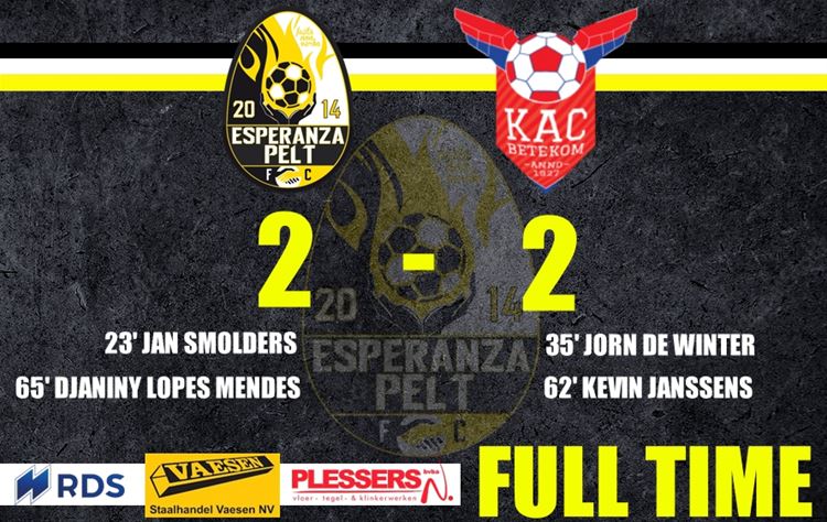 Weer geen winst voor Pelt (2-2)