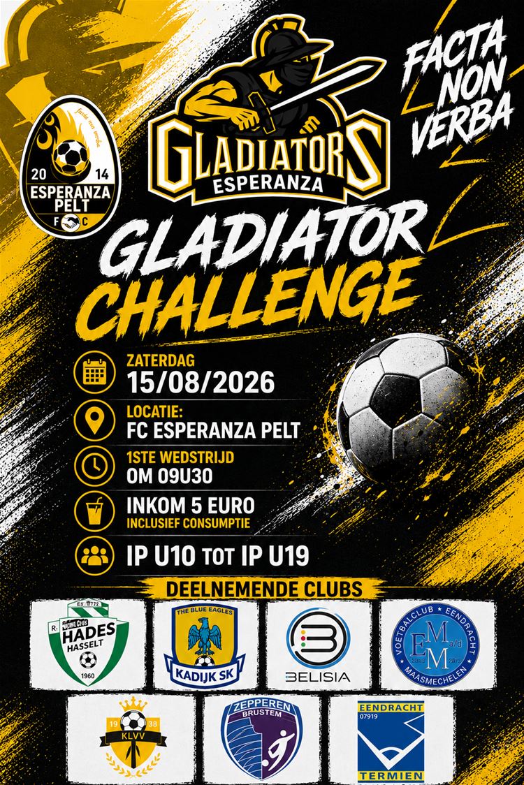 Onze gloednieuwe Gladiator Challenge komt eraan!