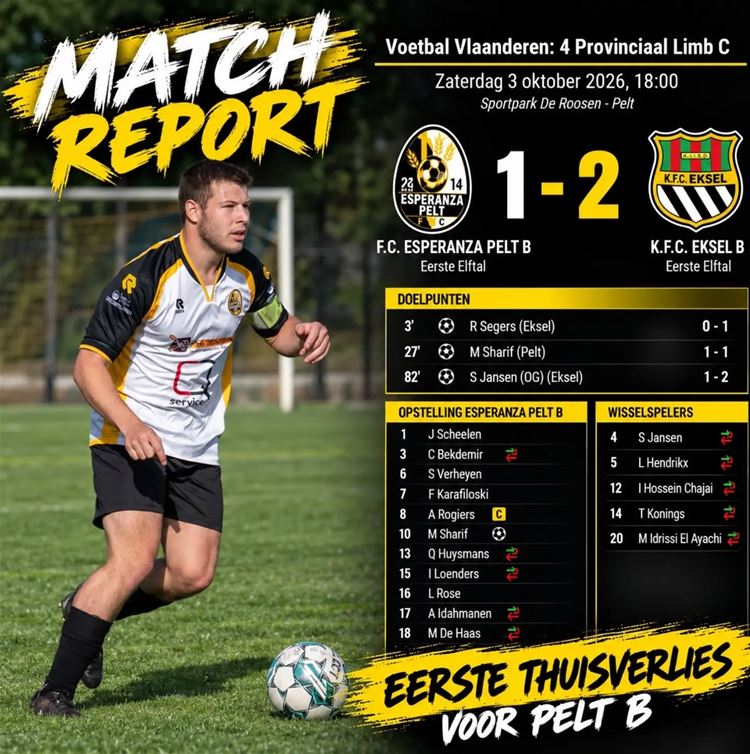 Esperanza Pelt B - KFC Eksel B 1-2